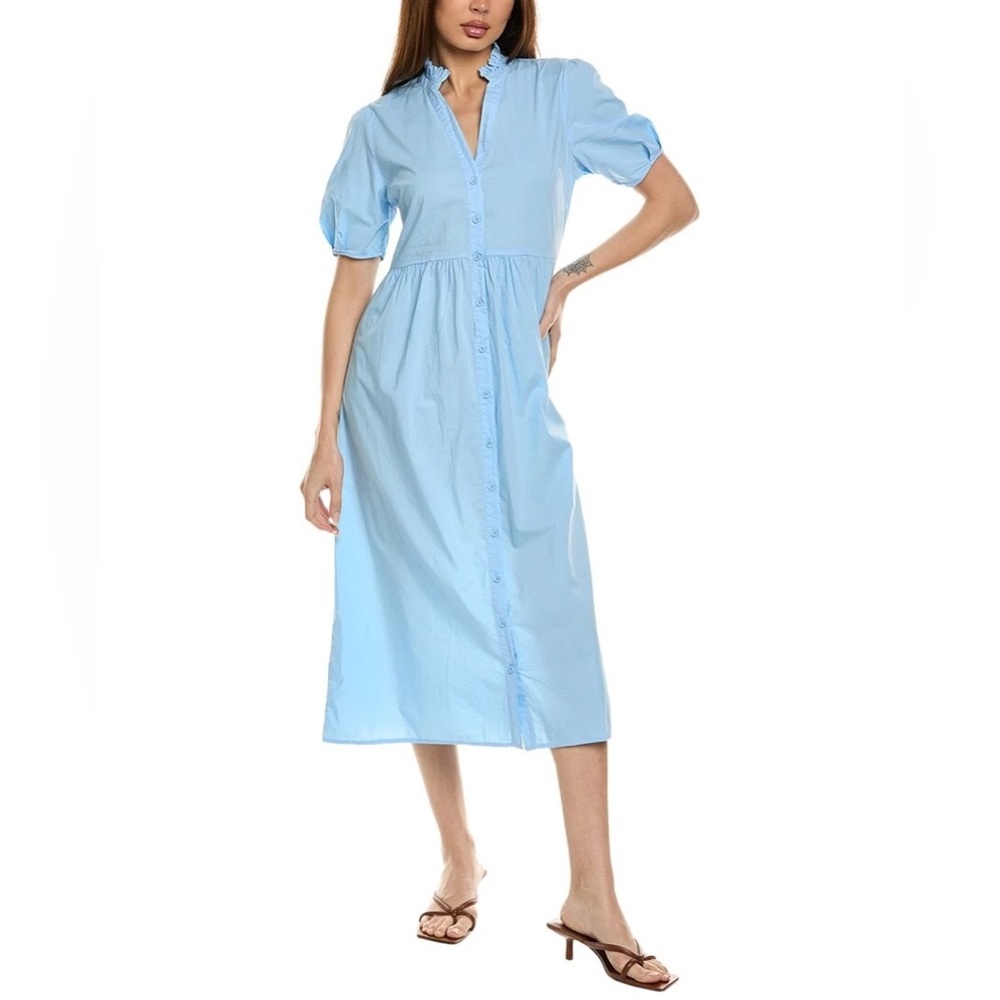 Nation LTD Sky Blue Button-Down Midi Dress